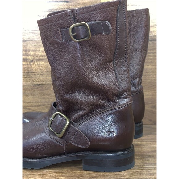 Frye Women's 3476509 Size 8.5 B Brown Veronica Short Motorcycle Boots - Picture 4 of 15